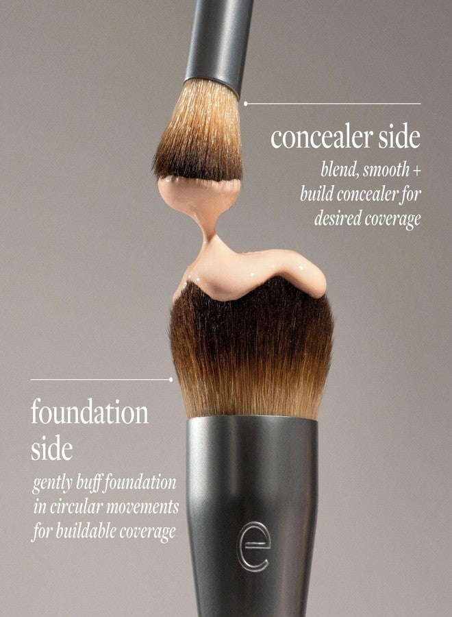 EcoTools Blend + Conceal Dual-Ended Makeup Brush, Foundation & Concealer Brush For Liquid & Cream Formulas, Face Makeup Brush, Synthetic Bristles, Vegan & Cruelty-Free, Travel & Eco-Friendly, 1 Count - Image 3